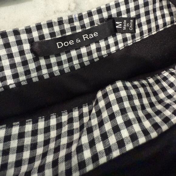 Black and White Gingham Cotton Ruffle Frill Feminine Romper- M - Picture 4 of 12